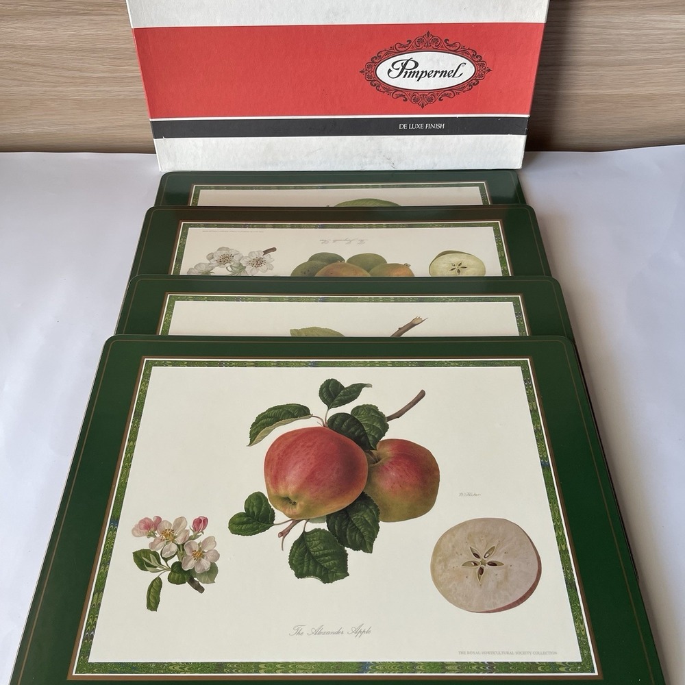 Vintage Pimpernel Placemats Set Of 4 Hooker Fruits Cork Backed Made In Englang
